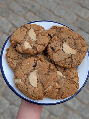 Fig, oat & white chocolate sourdough cookie